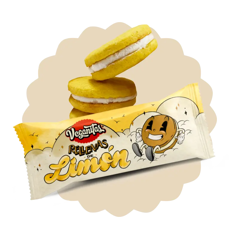 galletitas rellenas de mousse de limón